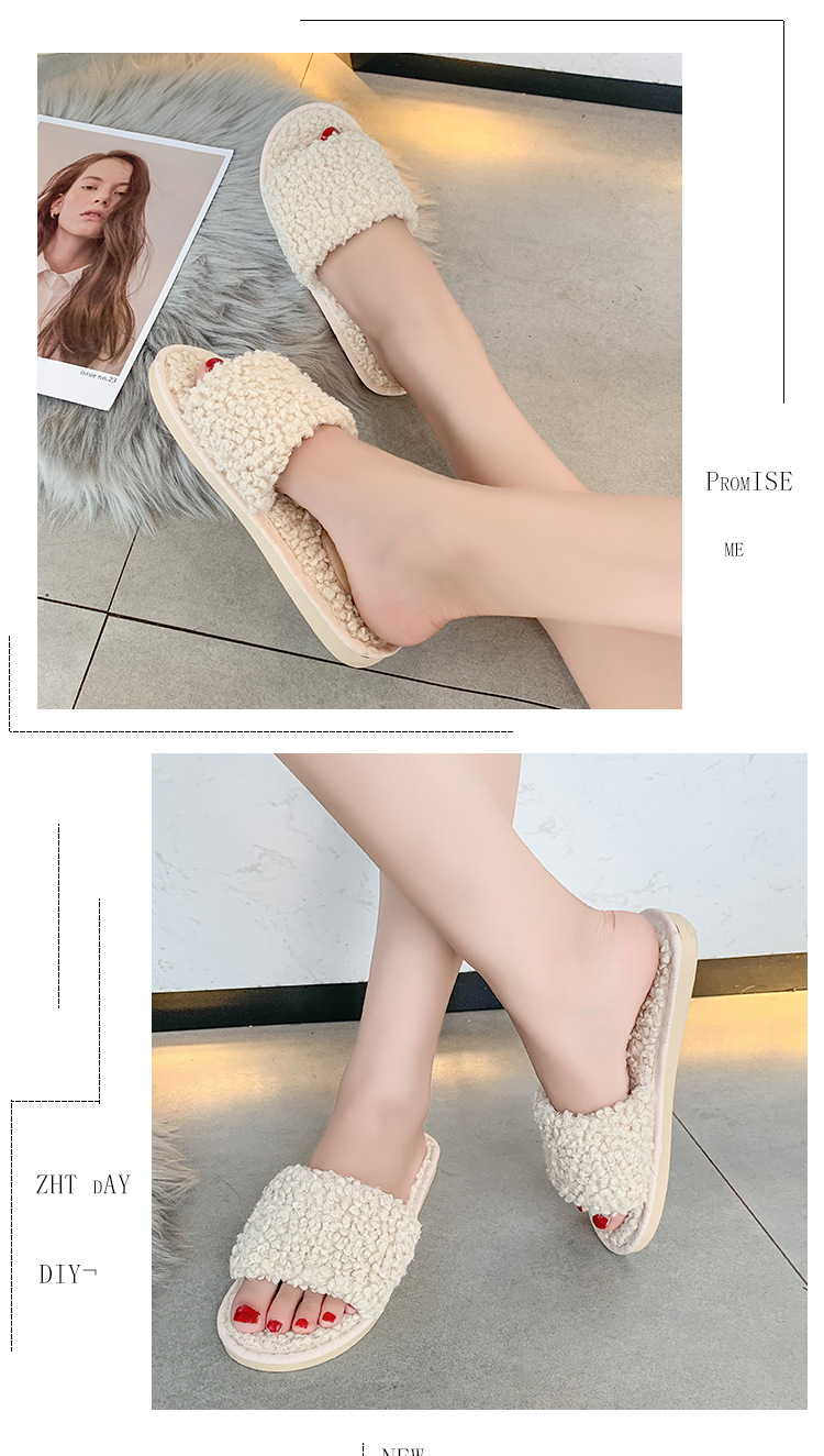 Dames slippers van pluizig teddyfleece