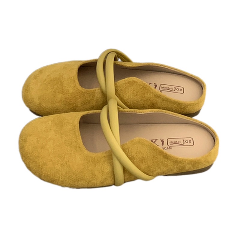Scarpe basse da donna Mary Jane in camoscio, modello slip-on. 6