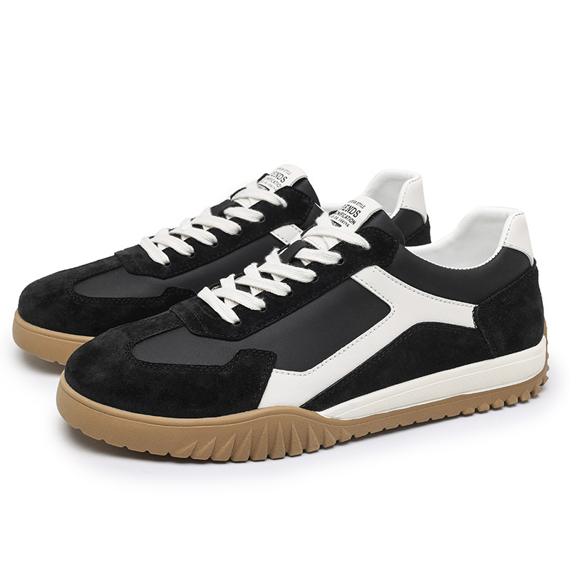 Men's Retro Low-Top Sneakers with Suede Panels and Gum Sole