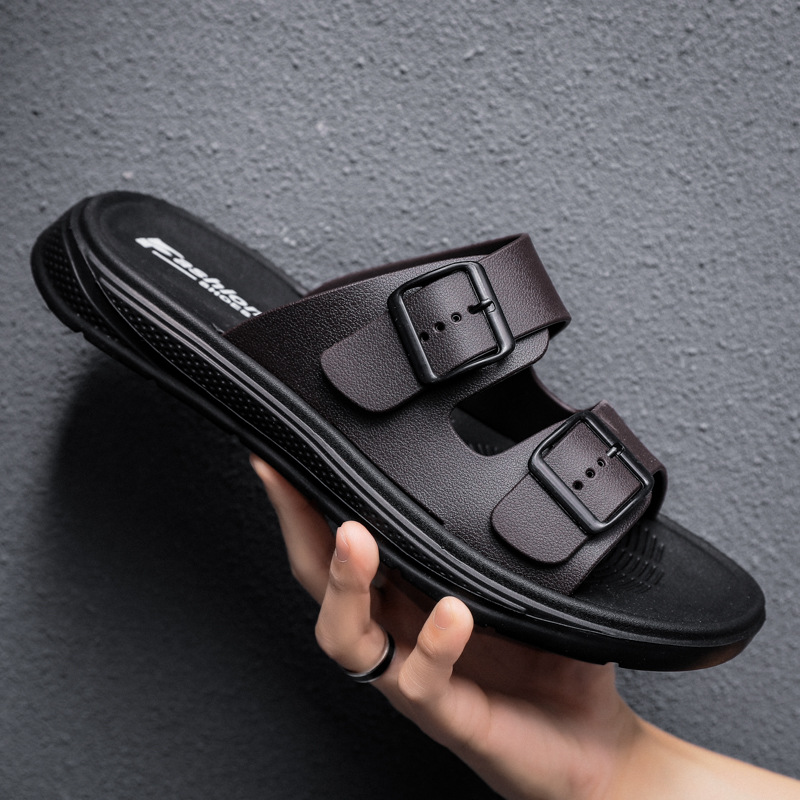 Men's Double Strap Buckle Slide Sandals 2