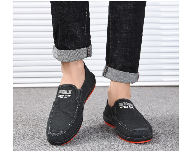 Lässige Herren-Slipper aus Canvas mit kontrastierender Sohle