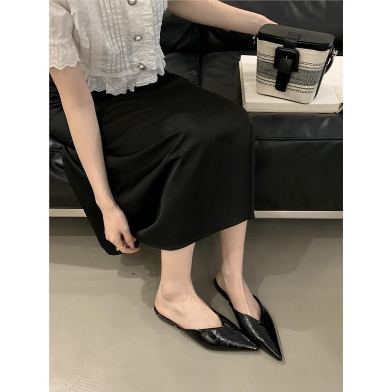 Mules planas de punta para mujer - Elegantes mocasines sin talón 3