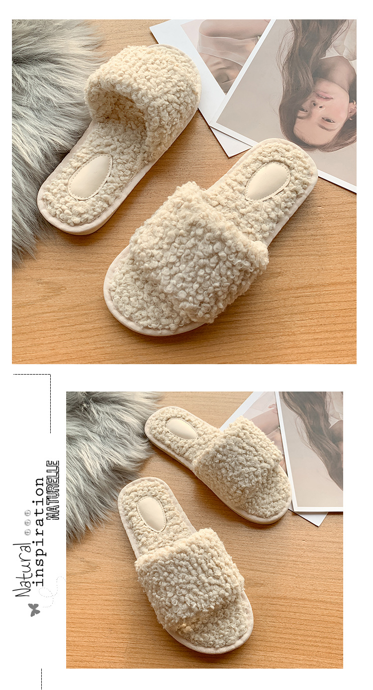 Dames slippers van pluizig teddyfleece