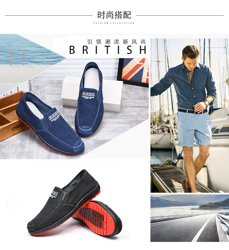 Lässige Herren-Slipper aus Canvas mit kontrastierender Sohle