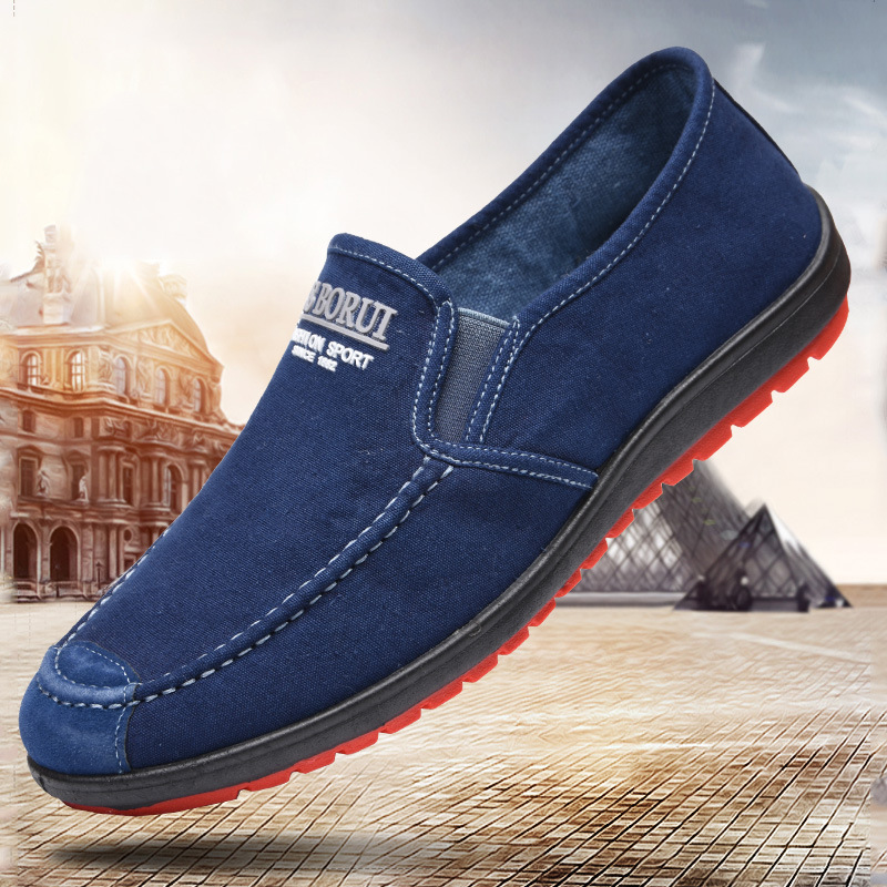Lässige Herren-Slipper aus Canvas mit kontrastierender Sohle 3