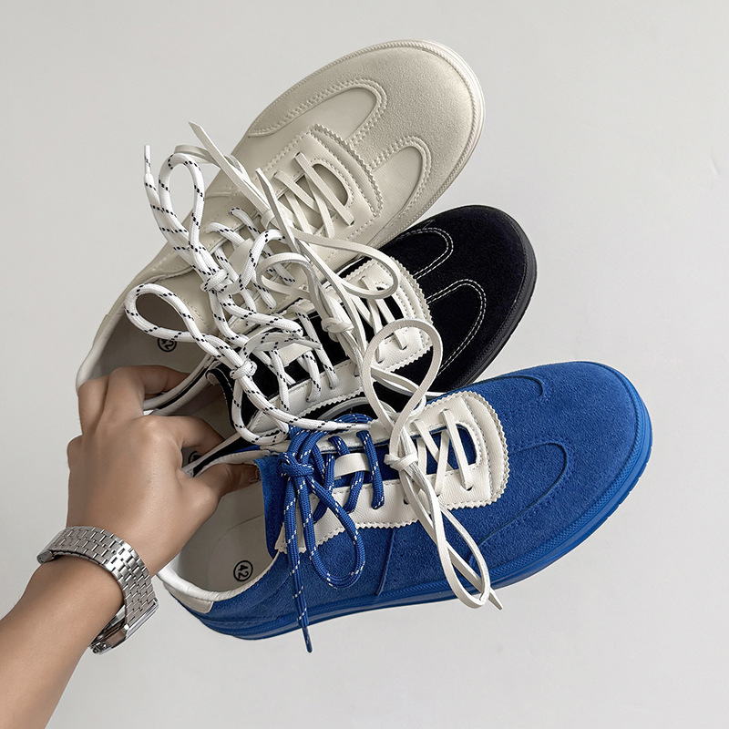Men's Retro Suede Casual Sneakers with Double Laces 5