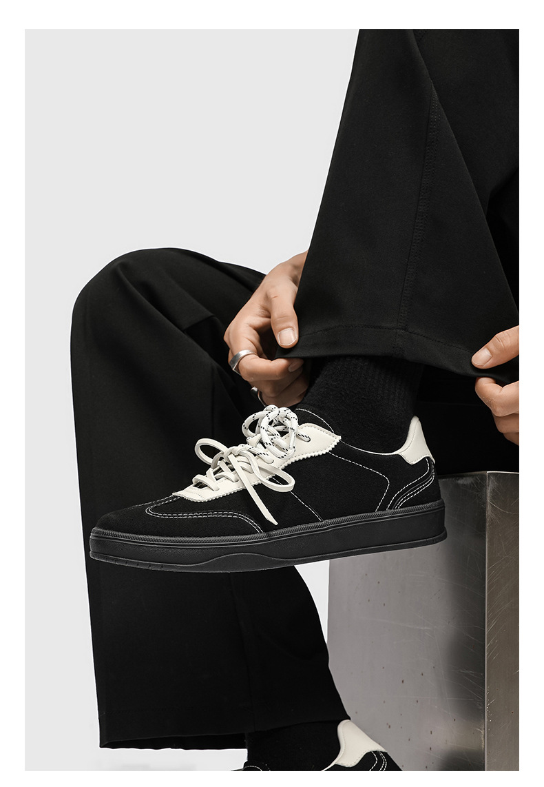 Men's Retro Suede Casual Sneakers with Double Laces