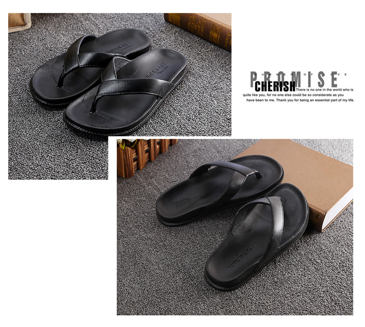 Unisex Flat Leather Thong Sandals