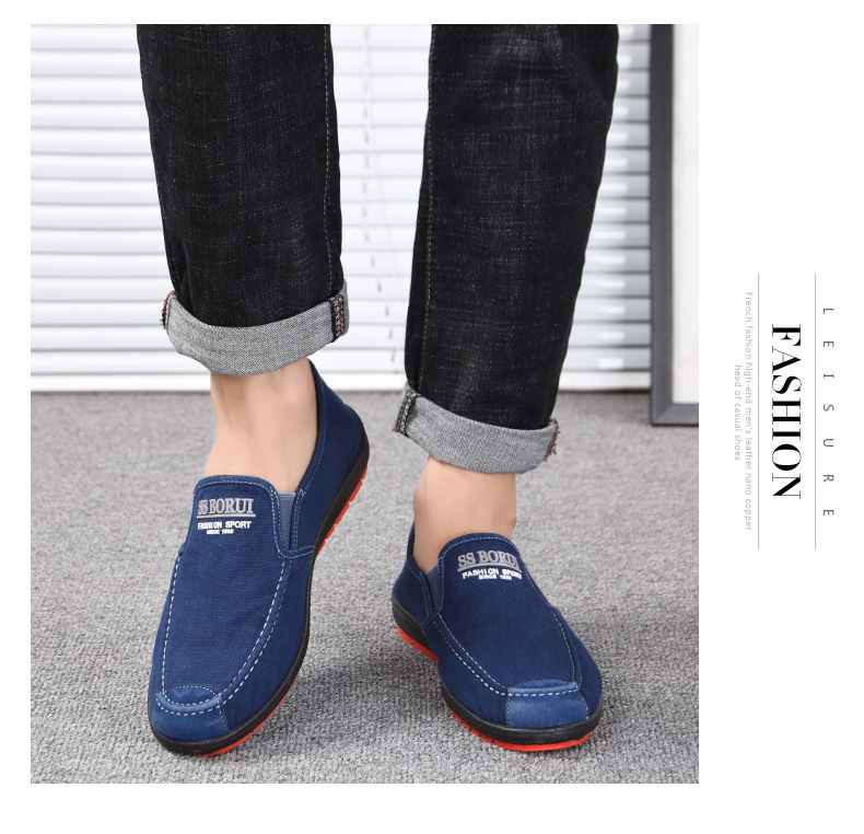 Lässige Herren-Slipper aus Canvas mit kontrastierender Sohle