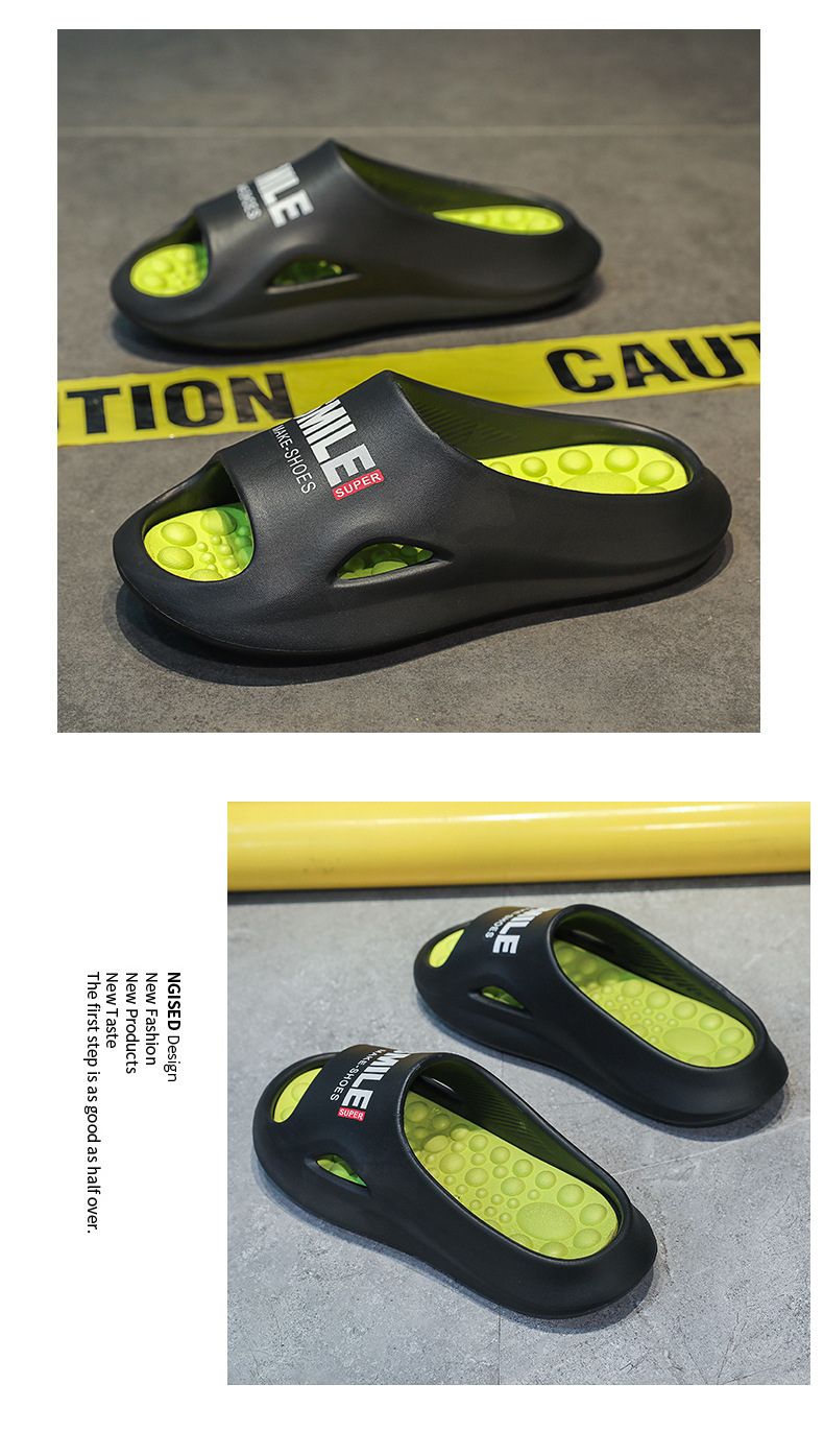 Unisex Thick Sole Massage Slippers Open Toe Slides