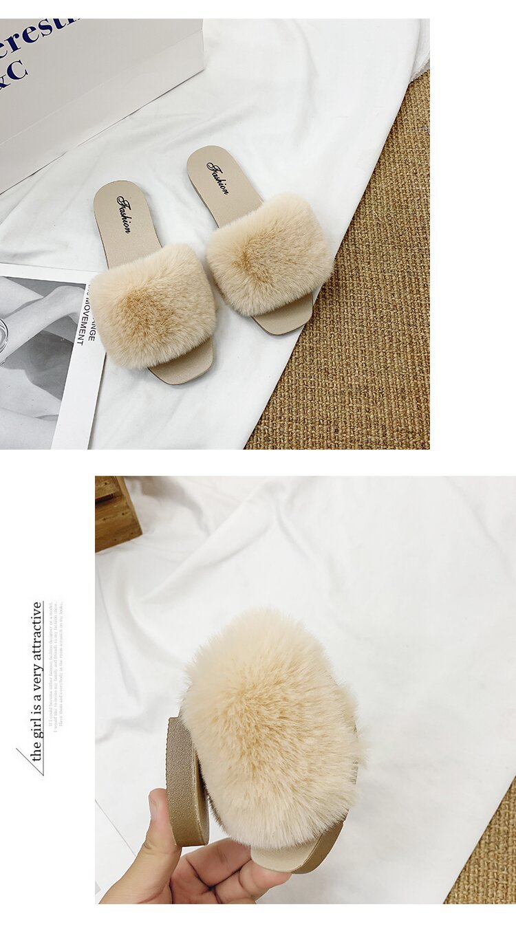 Pantuflas de mujer con suave pelo sintético