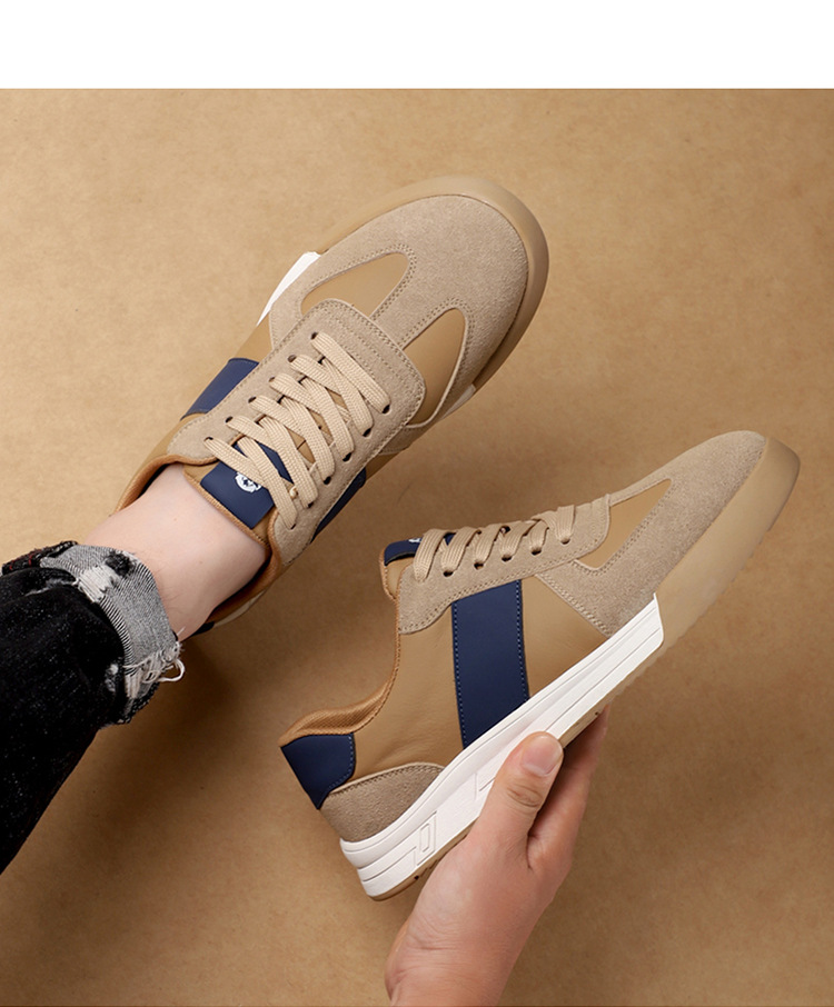 Men's Color-Block Casual Sneakers with Suede Panels