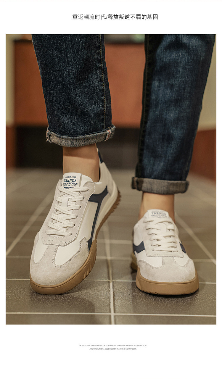 Retro-Sneaker für Herren mit niedrigem Schaft, Wildledereinsätzen und Gummisohle