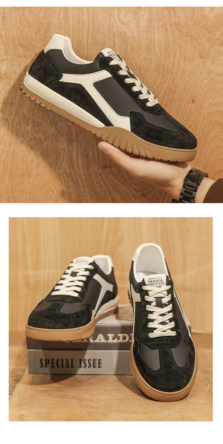 Retro-Sneaker für Herren mit niedrigem Schaft, Wildledereinsätzen und Gummisohle