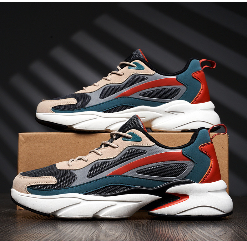 Klobige Herren-Sneaker aus Mesh, sportliche Freizeitschuhe