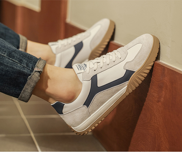 Retro-Sneaker für Herren mit niedrigem Schaft, Wildledereinsätzen und Gummisohle