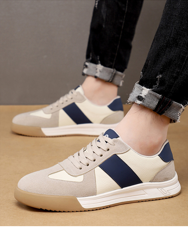 Men's Color-Block Casual Sneakers with Suede Panels