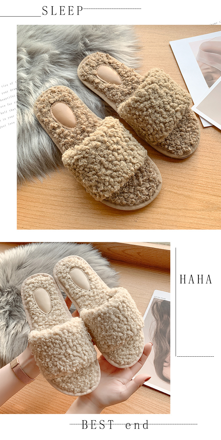 Dames slippers van pluizig teddyfleece