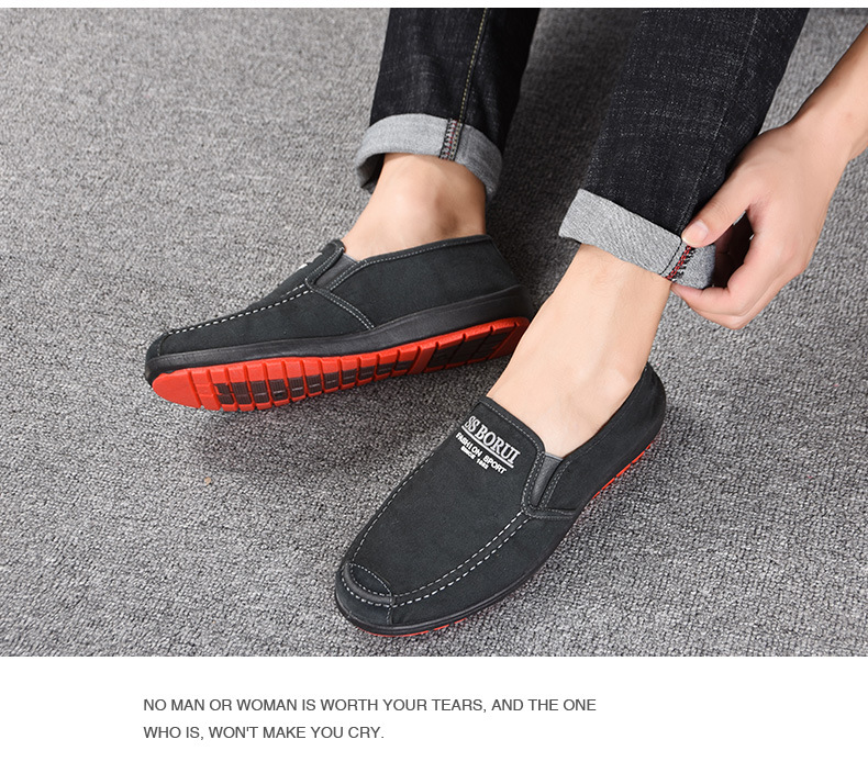 Lässige Herren-Slipper aus Canvas mit kontrastierender Sohle