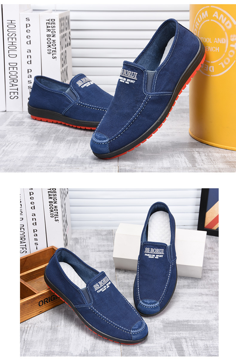 Lässige Herren-Slipper aus Canvas mit kontrastierender Sohle