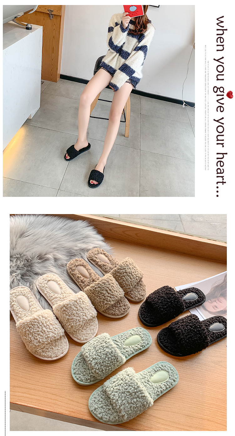 Dames slippers van pluizig teddyfleece