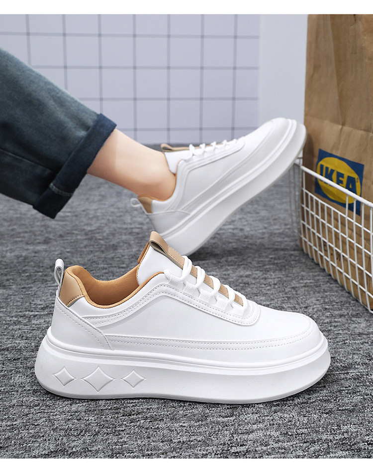 Baskets décontractées blanches à plateforme pour hommes