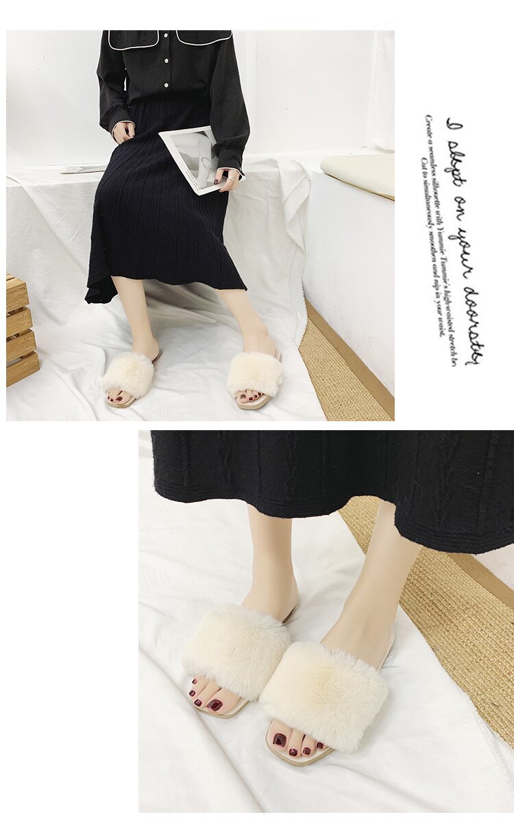 Pantuflas de mujer con suave pelo sintético