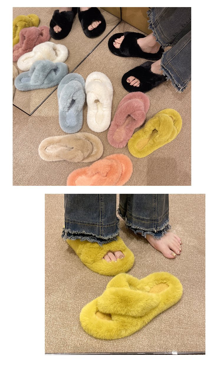 Pantuflas de mujer con tiras cruzadas y suave piel sintética.