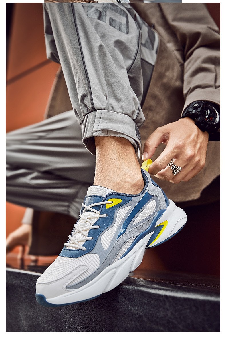 Klobige Herren-Sneaker aus Mesh, sportliche Freizeitschuhe