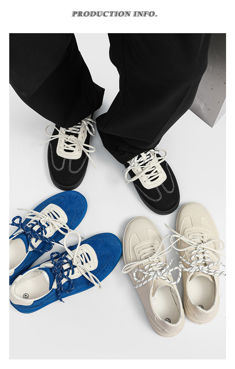 Men's Retro Suede Casual Sneakers with Double Laces