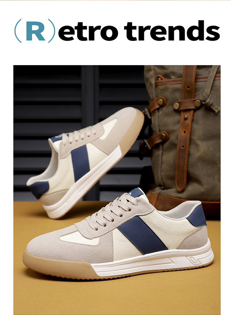 Men's Color-Block Casual Sneakers with Suede Panels