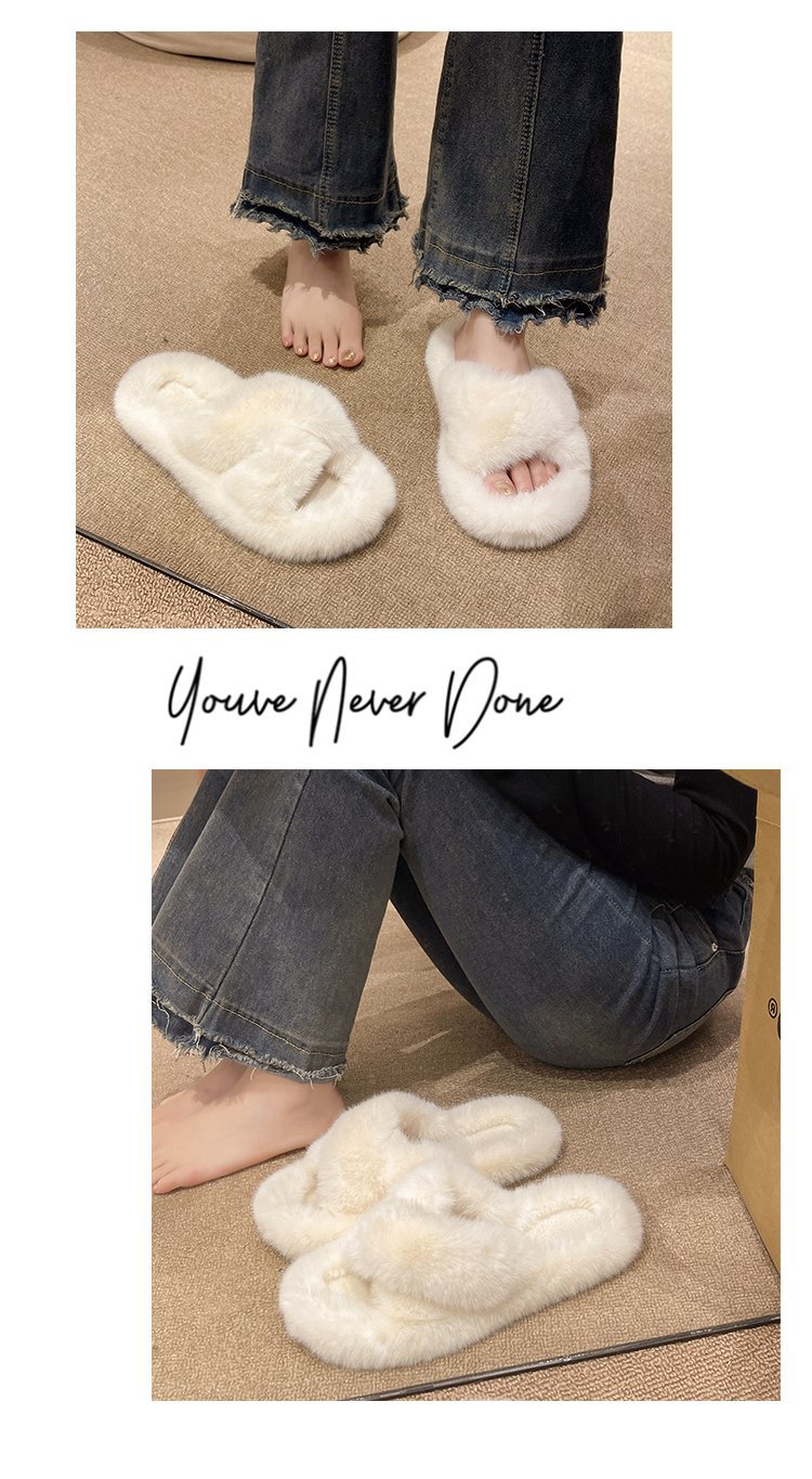 Pantuflas de mujer con tiras cruzadas y suave piel sintética.