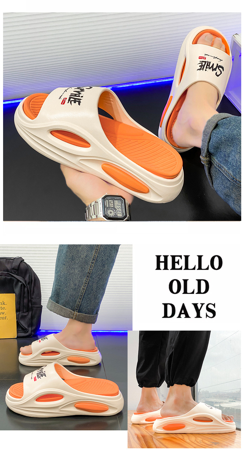 Unisex-Slipper mit dicker Sohle und Smiley-Print