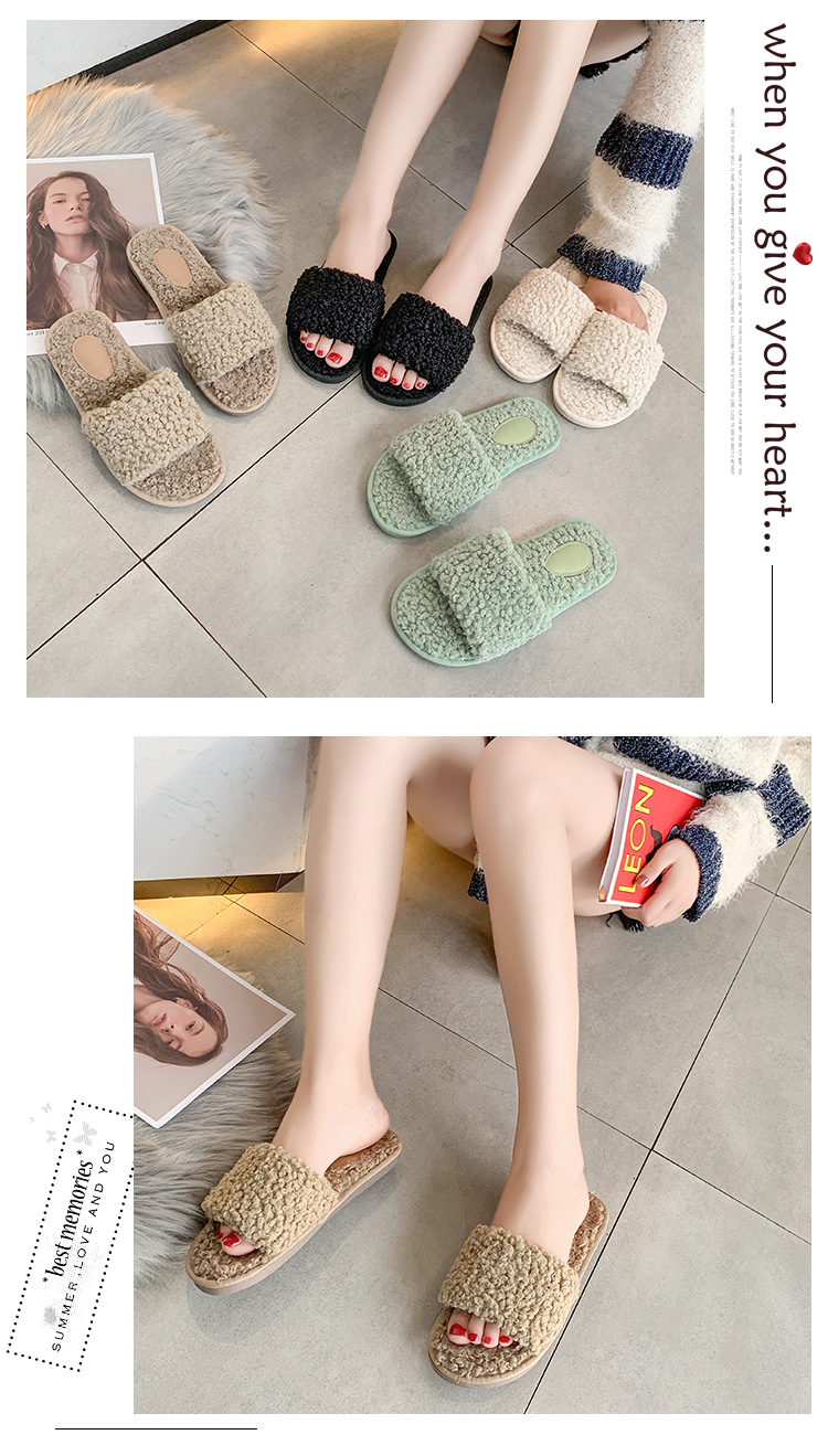 Dames slippers van pluizig teddyfleece