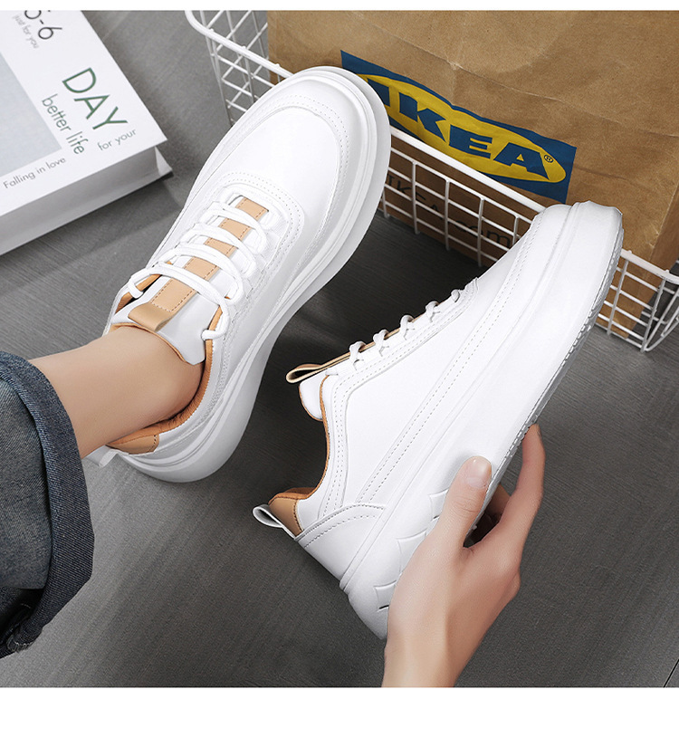Baskets décontractées blanches à plateforme pour hommes