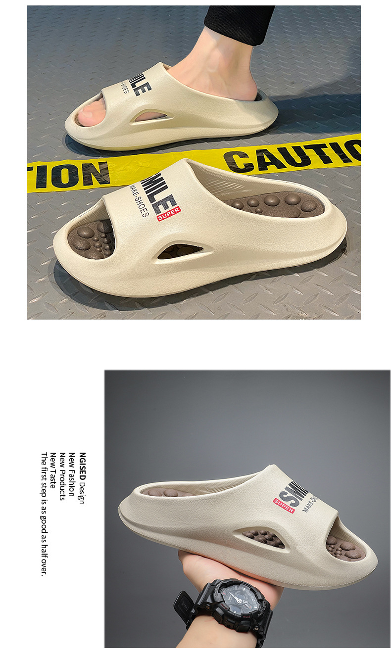 Unisex Thick Sole Massage Slippers Open Toe Slides