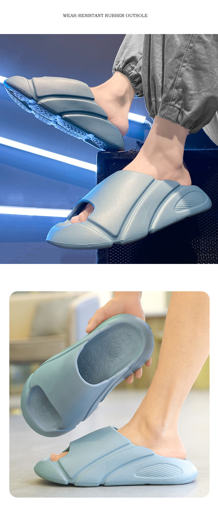 Unisex-Plateau-Slipper mit dicker Sohle