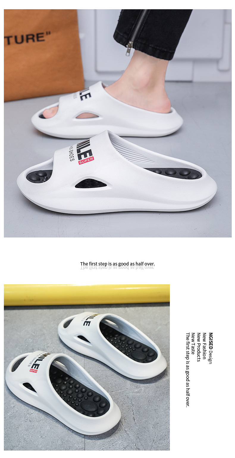 Unisex Thick Sole Massage Slippers Open Toe Slides