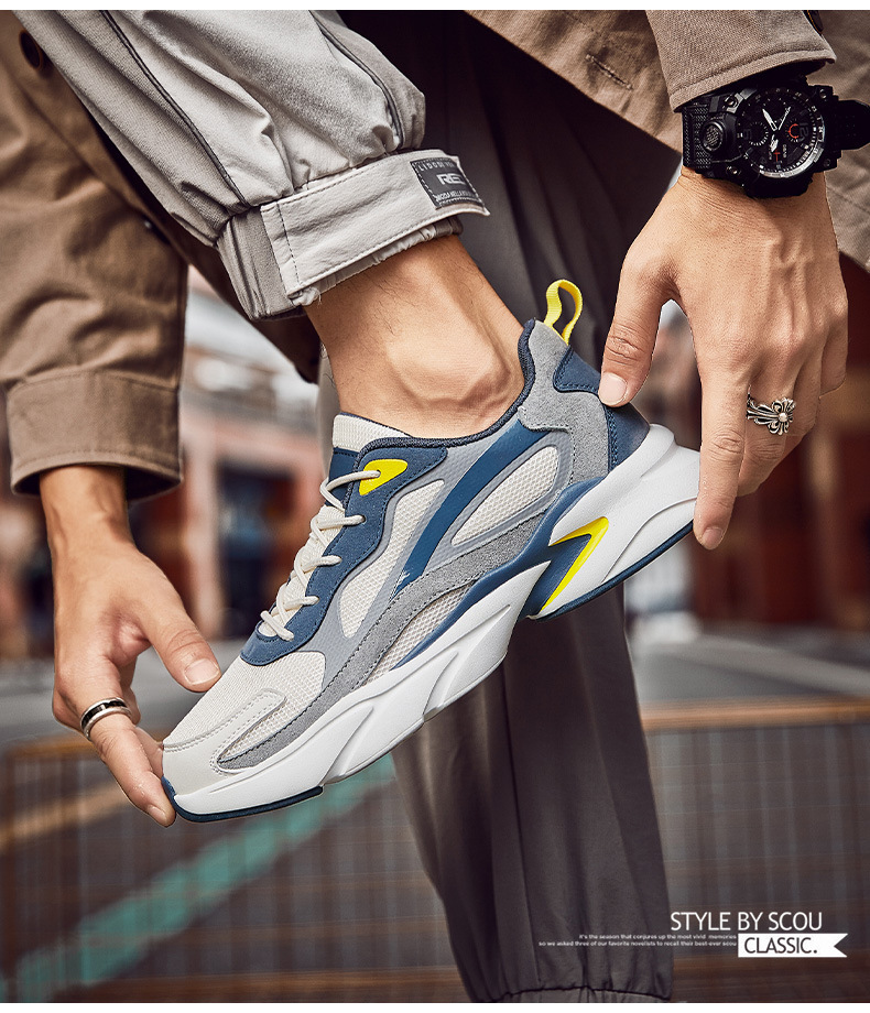 Klobige Herren-Sneaker aus Mesh, sportliche Freizeitschuhe