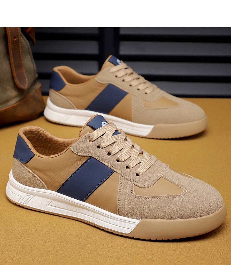 Men's Color-Block Casual Sneakers with Suede Panels