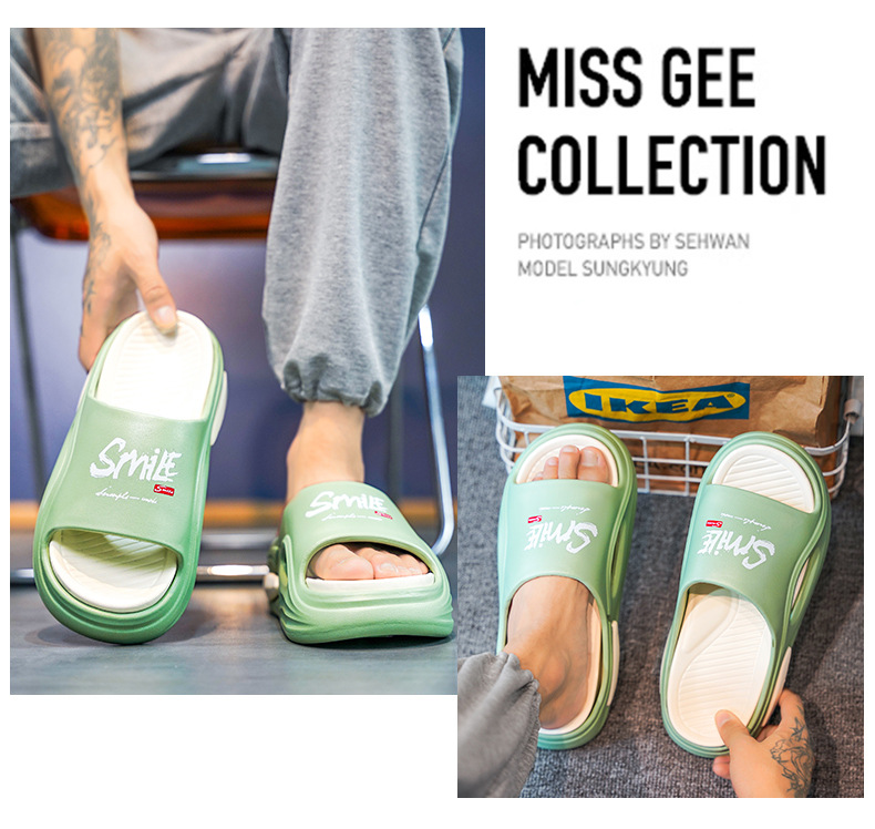 Unisex-Slipper mit dicker Sohle und Smiley-Print