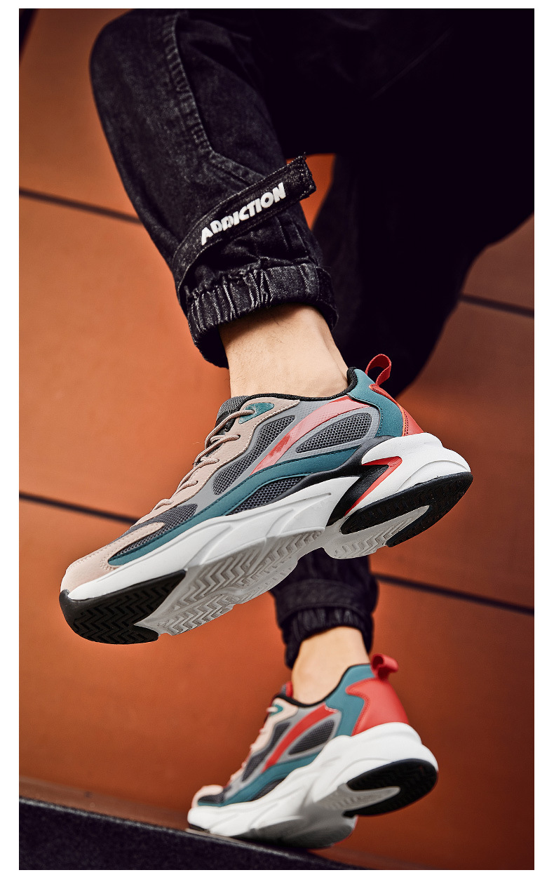 Klobige Herren-Sneaker aus Mesh, sportliche Freizeitschuhe