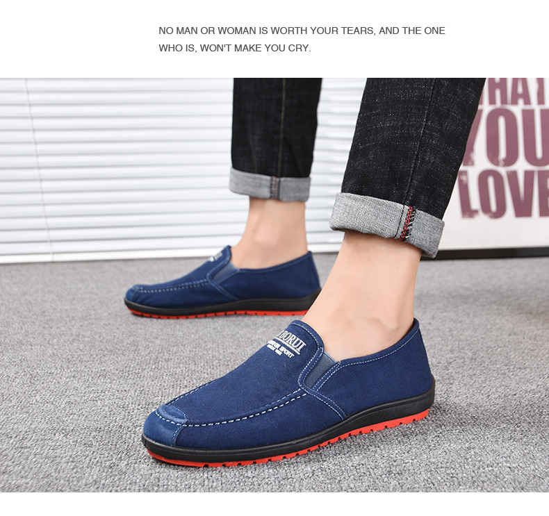 Lässige Herren-Slipper aus Canvas mit kontrastierender Sohle