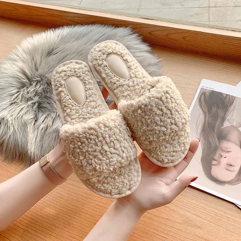 Dames slippers van pluizig teddyfleece 4