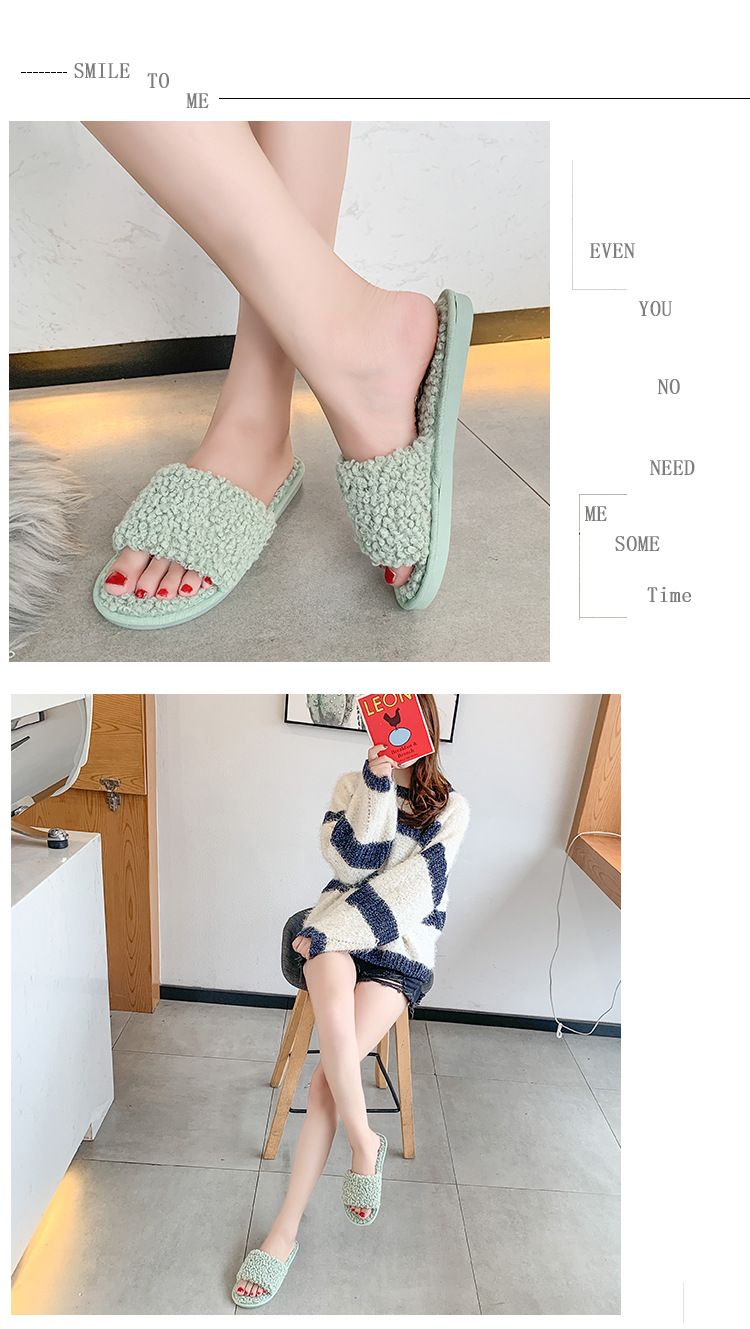 Dames slippers van pluizig teddyfleece