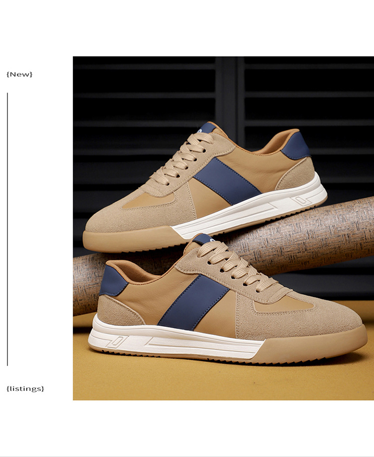Men's Color-Block Casual Sneakers with Suede Panels