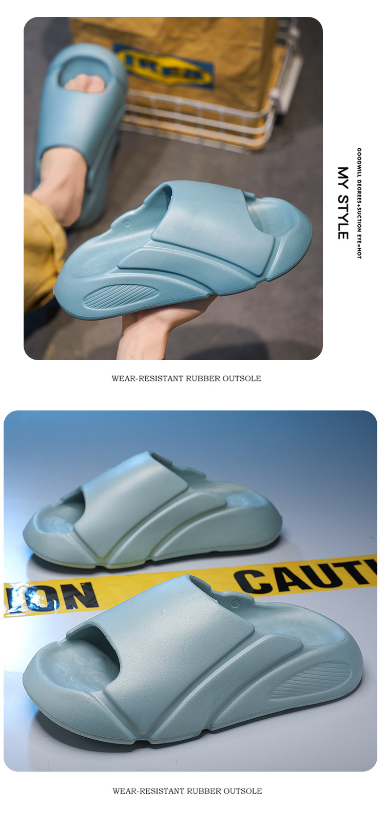 Unisex-Plateau-Slipper mit dicker Sohle