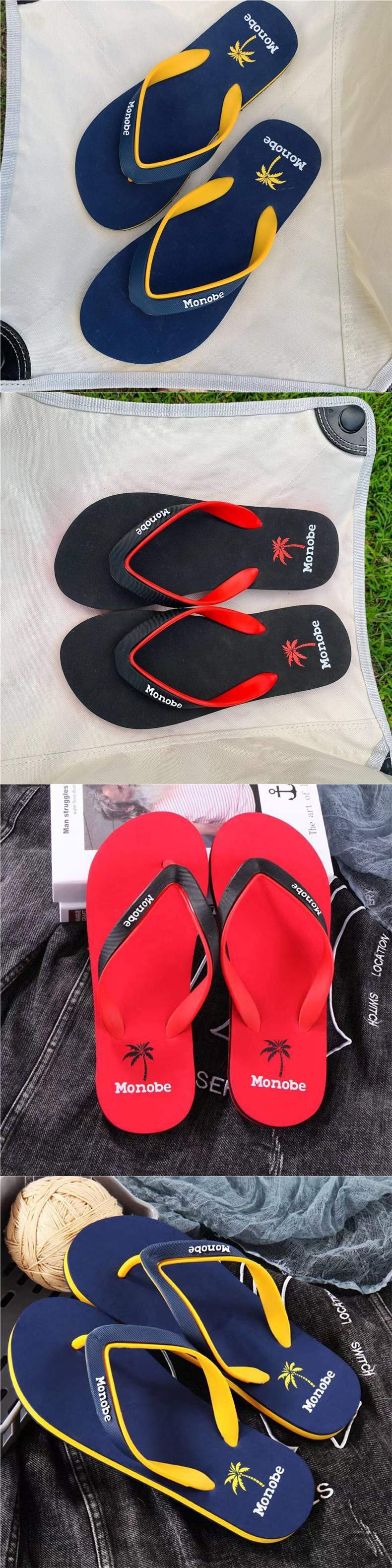 Unisex-Strand-Flip-Flops mit Palmenmuster