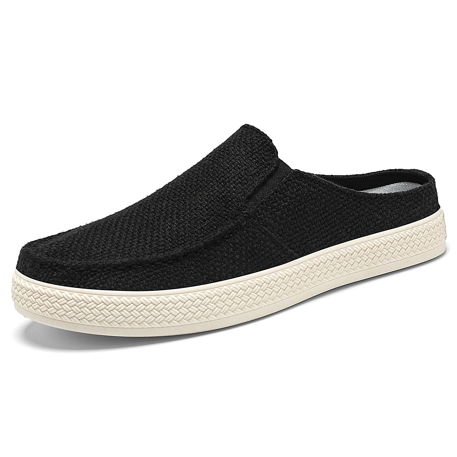 Men's Casual Slip-On Mules Backless Canvas Loafers
