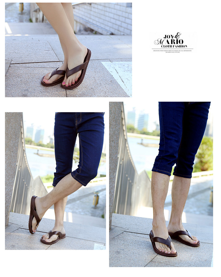 Unisex Flat Leather Thong Sandals